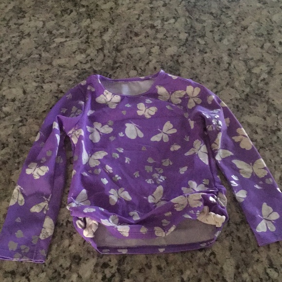 LAND’S END Purple Butterfly Swim Shirt - Picture 1 of 5